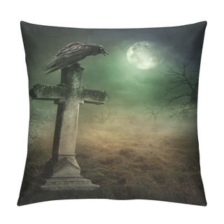 Personality  Crow On A Grave Pillow Covers