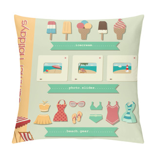 Personality  Set Of Summer Icons Pillow Covers