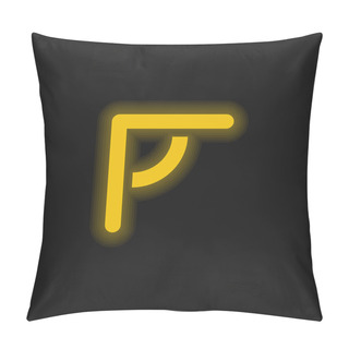 Personality  Angular Ruler Yellow Glowing Neon Icon Pillow Covers