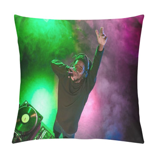 Personality  DJ With Microphone In Nightclub  Pillow Covers