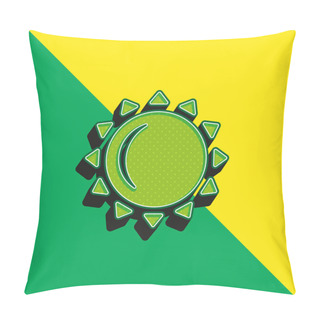 Personality  Big Sun Green And Yellow Modern 3d Vector Icon Logo Pillow Covers