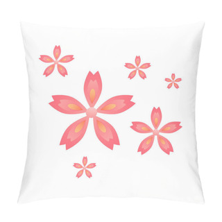 Personality  Vector Cherry Blossom Or Sakura In Cartoon Style Isolated Pillow Covers