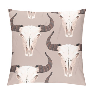 Personality  Buffalo Skull Seamless Pillow Covers