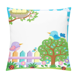 Personality  Frame With Spring Theme 1 Pillow Covers