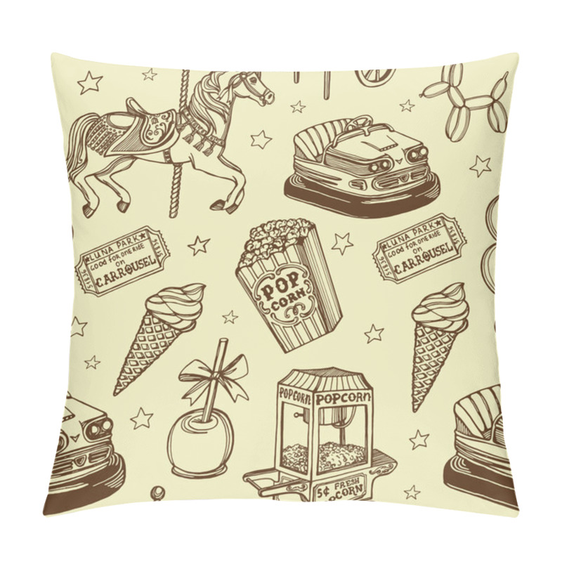 Personality  Drawn luna park set pillow covers