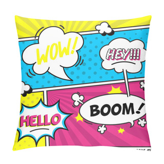 Personality  Colorful Speech Bubbles With Words Pillow Covers