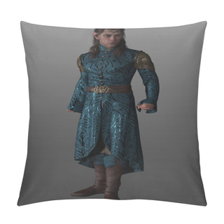 Personality  3 D Render Of Fantasy Man With Pointy Ears And Fantasy Clothes. High Elf Leader In Fantasy Robes. Pillow Covers