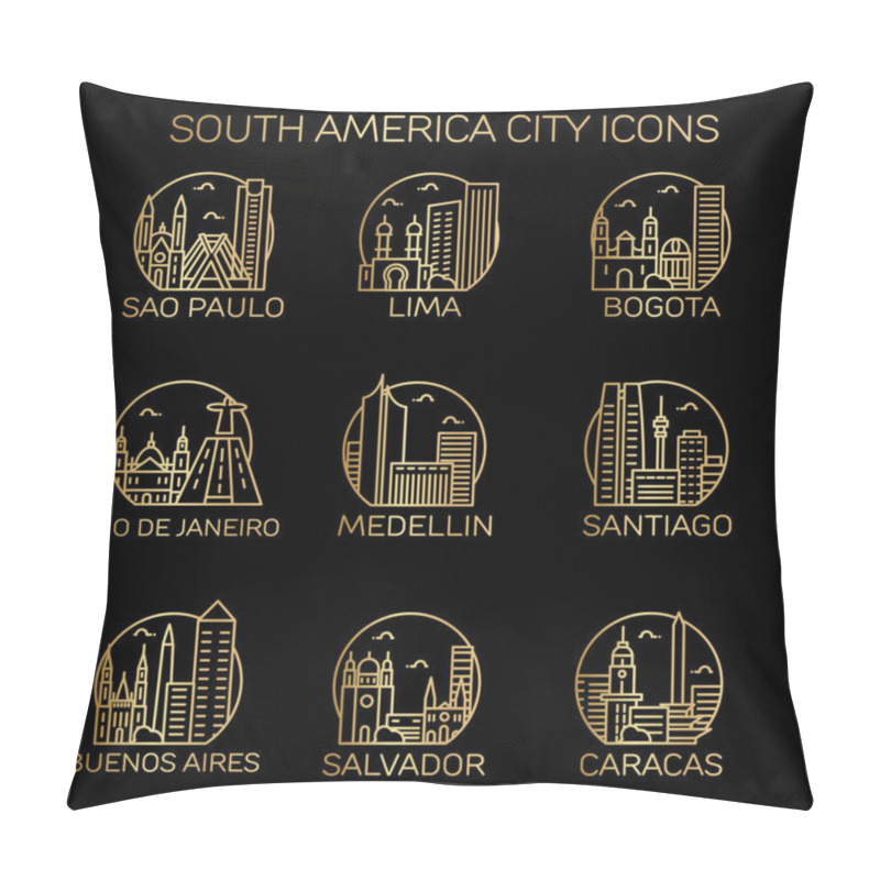 Personality  South America cities icons pillow covers