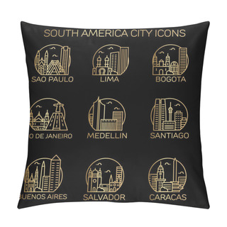 Personality  South America Cities Icons Pillow Covers