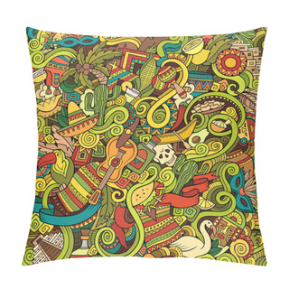 Personality  Cartoon Hand-drawn Doodles On The Subject Of Latin America Pillow Covers