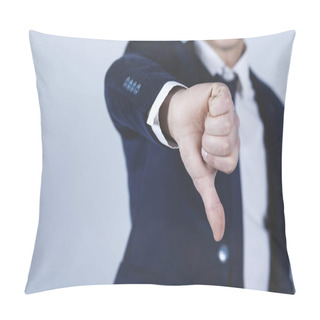 Personality  Man Hand Bad Sign On Grey Background Pillow Covers