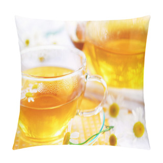 Personality  A Teacup And A Teapot With Herbal Camomile Tea Pillow Covers