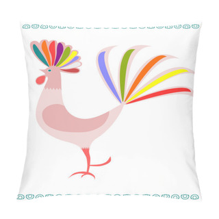 Personality  Colorful Rooster. Pillow Covers