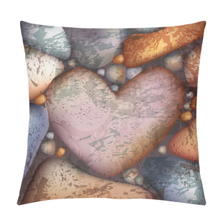 Personality  Vector Background With Stone Hearts. Pillow Covers