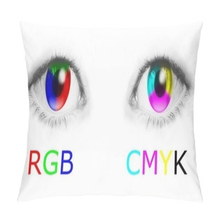 Personality  Eyes With RGB And CMYK Colors Pillow Covers