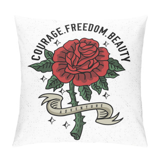 Personality  Rose Tattoo Design, Vector Design Pillow Covers