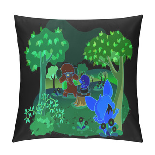 Personality  Cartoon Animals In Action Pillow Covers