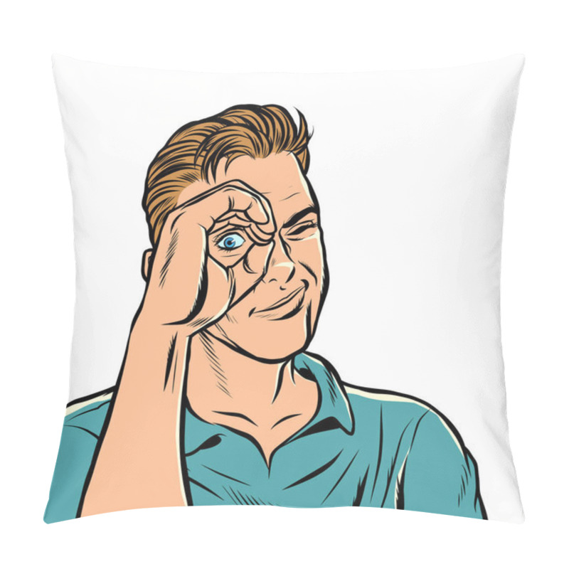 Personality  man look telescope hand pillow covers