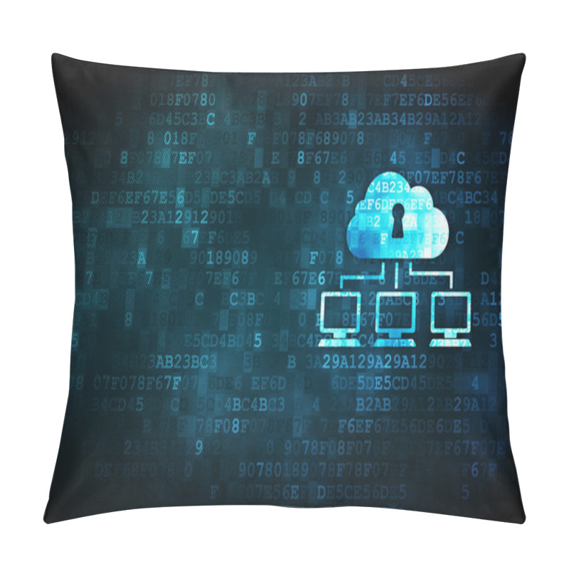 Personality  Networking concept: Cloud Network on digital background pillow covers