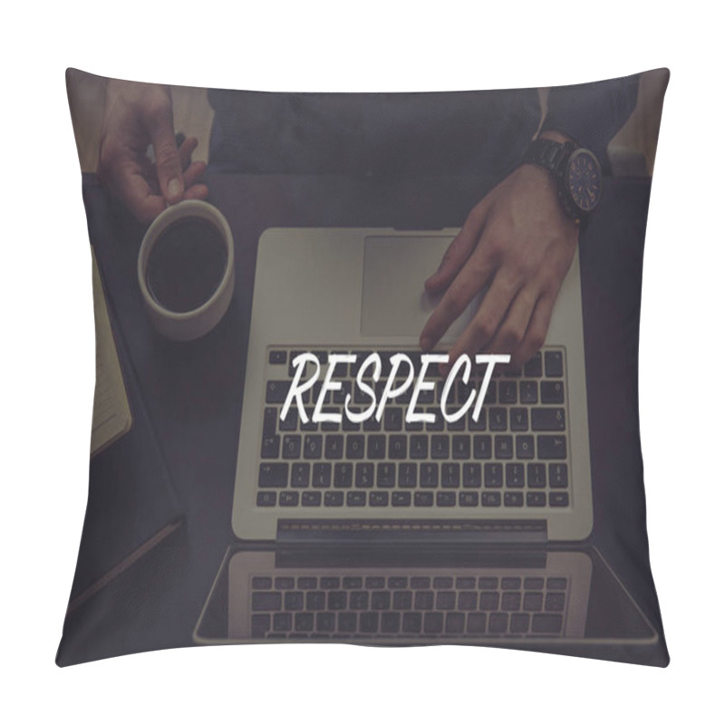 Personality  Businessman Using Laptop Pillow Covers