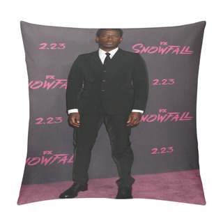Personality  LOS ANGELES - FEB 17:  Damson Idris At The Snowfall Season 5 Premiere At Grandmaster Recorders On February 17, 2022  In Los Angeles, CA Pillow Covers