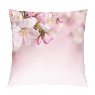 Personality  Spring Background With Pink Flowers Pillow Covers
