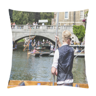 Personality  CAMBRIDGE, UK - AUGUST 18: Professional Punter In Silver Street  Pillow Covers