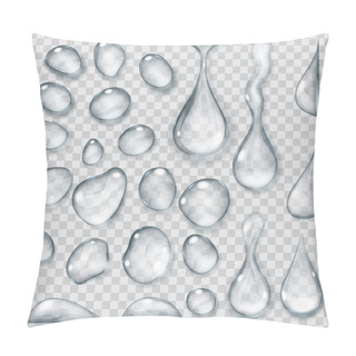 Personality  Transparent Gray Drops. Transparency Only In Vector Format Pillow Covers
