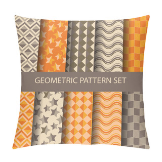Personality  12 Orange And Brown Geometric Patterns Pillow Covers