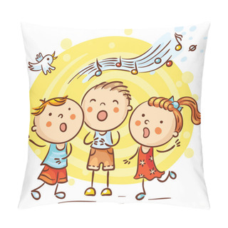 Personality  Children Singing Songs, Colorful Cartoon Pillow Covers