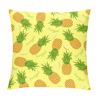Personality  Seamless Background Of Whole Pineapples And Pineapple Slices. Pattern. Pillow Covers