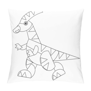 Personality  The Cartoon Dinosaur Coloring Page For The Children Pillow Covers
