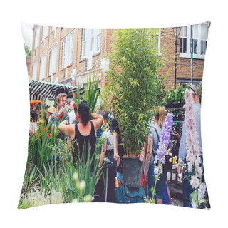 Personality  People Walking Along At The Columbia Road Flower Market Pillow Covers