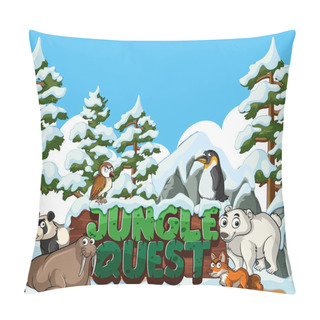 Personality  Scene With Word Related To Nature And Forest Background Illustration Pillow Covers