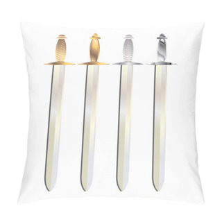 Personality  Gold And Silver Sword 1 Pillow Covers