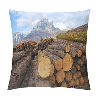 Personality  Pile Of Log - Dolomites Pillow Covers