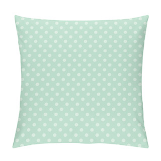 Personality  Seamless Vector Pattern With Light Green Polka Dots On A Retro Vintage Mint Green Background. Pillow Covers