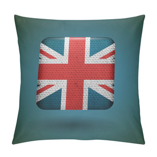 Personality  United Kingdom Flag With Fabric Texture. Vector Icon. Pillow Covers