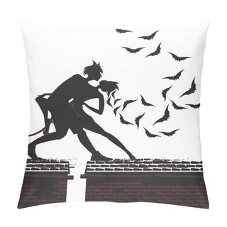 Personality  Halloween Silhouette Of Devil Couple Dancing Pillow Covers
