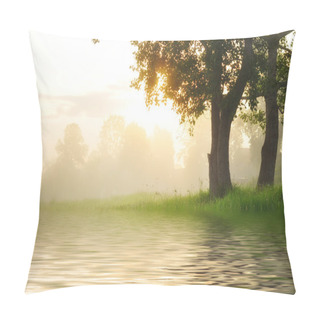 Personality  Foggy Dawn On The River Pillow Covers