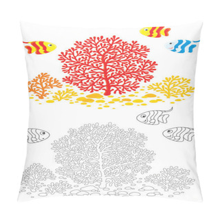Personality  Corals And Fishes Pillow Covers