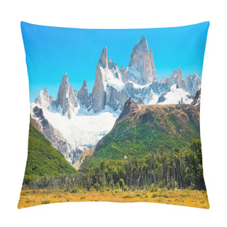 Personality  Landscape With Fitz Roy In Los Glaciares National Park, Patagonia, Argentina. Pillow Covers