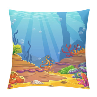 Personality  Cartoon Underwater Background. Pillow Covers