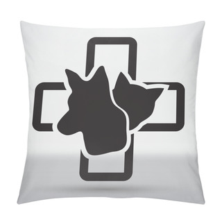 Personality  Veterinarian Clinic, Pet Health Icon Pillow Covers