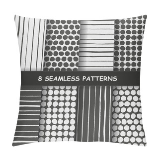 Personality  Set Of  Seamless Hand Drawn Graphic Patterns. Made In Vector Pillow Covers