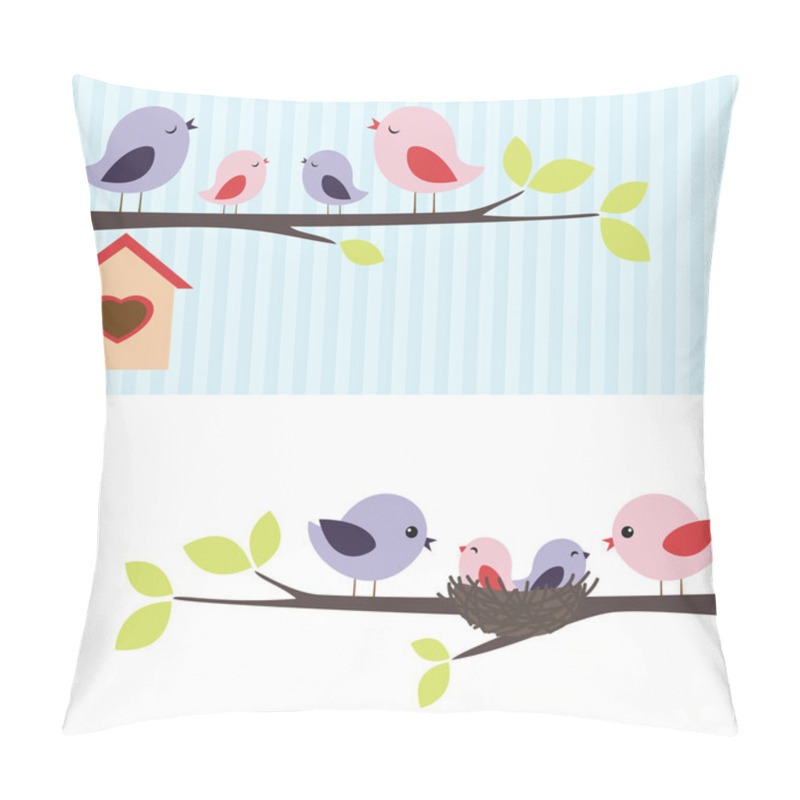 Personality  Family of birds pillow covers