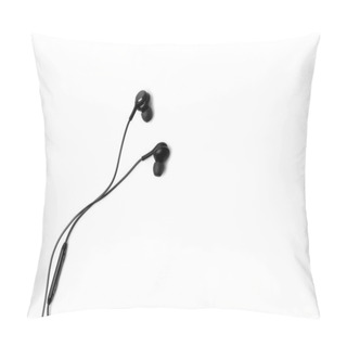Personality  Black Headphones For Smartphone Isolated White Background Pillow Covers