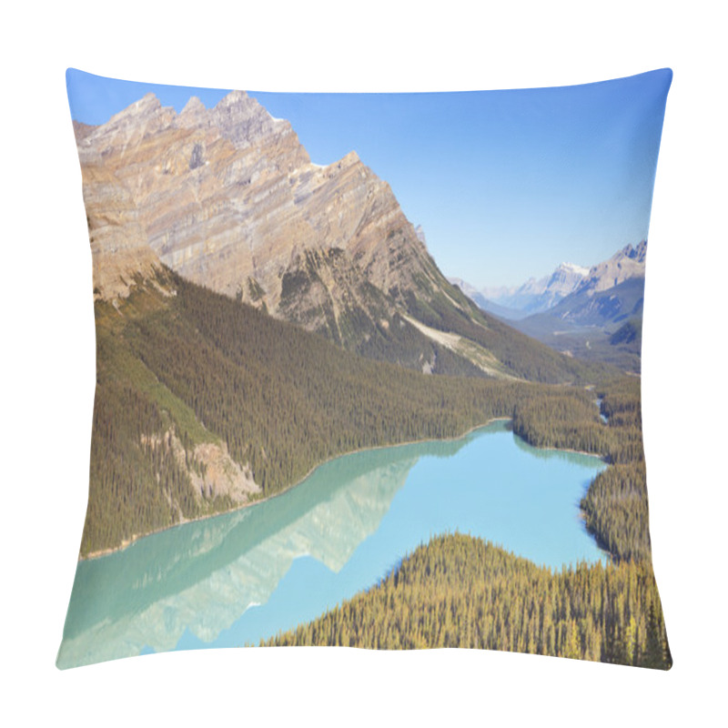 Personality  Peyto Lake, Banff National Park, Canada on a sunny day pillow covers