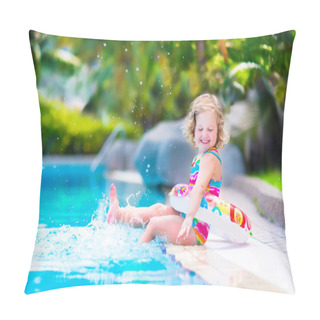 Personality  Little Girl In A Swimming Pool Pillow Covers