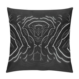 Personality  Abstract Black Empty Studio With Organic Shapes And Reflections. Modern Minimalistic Design Equirectangular 360 Degree Panorama Vr Virtual Reality Content Pillow Covers
